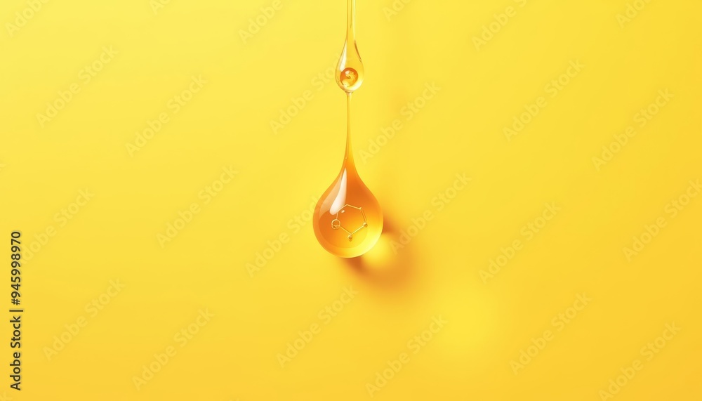 Canvas Prints A single drop of golden liquid