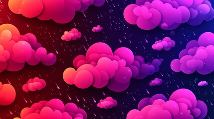 A pattern of stylized clouds and raindrops, with soft gradients and gentle curves