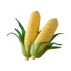 Fresh raw corn isolated on a transparent background by AI generative