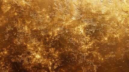Gold texture used as background. Shiny golden yellow crumpled metallic foil repeat pattern. Modern abstract luxury gilded age wallpaper.