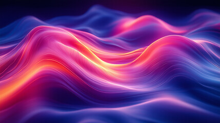 Obraz premium Solid background. View from above. Dark blue neon wave background with a smooth transition of saturated bright colors, close-ups of light.