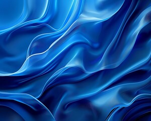 Sapphire blue abstract background with fluid waves and textures, conveying depth and tranquility.