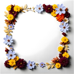 autumn frame with flowers
