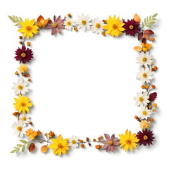 autumn frame with flowers