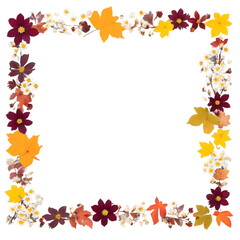 autumn frame with flowers