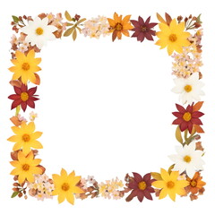 Fototapeta premium autumn frame with flowers