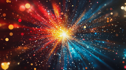 Obraz premium Abstract light explosion and network points, dot, earth's surface, digital background Innovation network points Earth's surface wave background digital wave information technology background