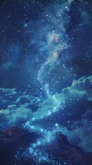 Abstract starry sky magic track illustration poster background