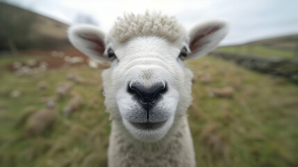 Fototapeta premium Face Face Encounter With Swale Dale Sheep