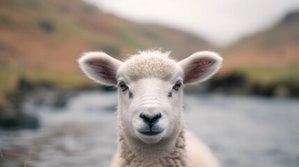 Fototapeta premium Face Face Encounter With Swale Dale Sheep