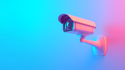 Security Camera in Neon Light