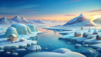 an arctic with cold conditions illustration background