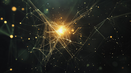 Fototapeta premium Abstract light explosion and network points, dot, earth's surface, digital background Innovation network points Earth's surface wave background digital wave information technology background