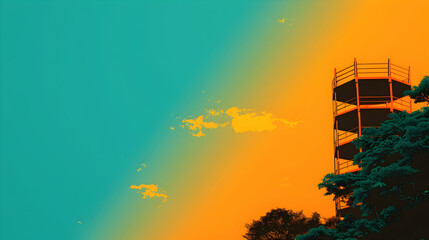 Ferris Wheel With Blue Sky The Background