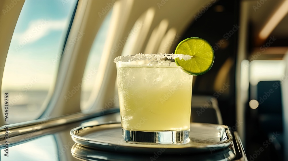 Wall mural Classic Margarita on a Private Jet