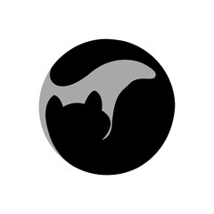 cat logo design. pet care negative space style concept element symbol vector illustration.