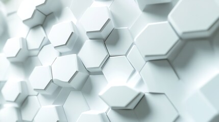 Close up of Modern White Geometric Hexagonal Pattern in Abstract Background Design. Ai generated image