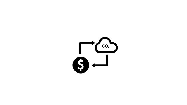 Carbon emission trading icon animation . filled flat sign for mobile concept and web design. Carbon Trading glyph icon.