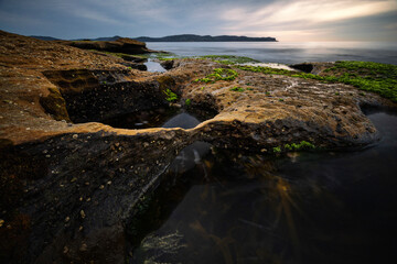 interesting rock formations at pearl beach on nsw central coast australia