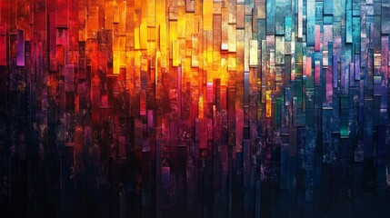 Abstract Colorful Block Wall Background