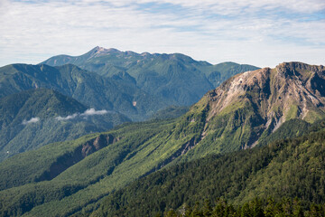 焼岳から乗鞍岳への稜線 - 西穂高からの眺望