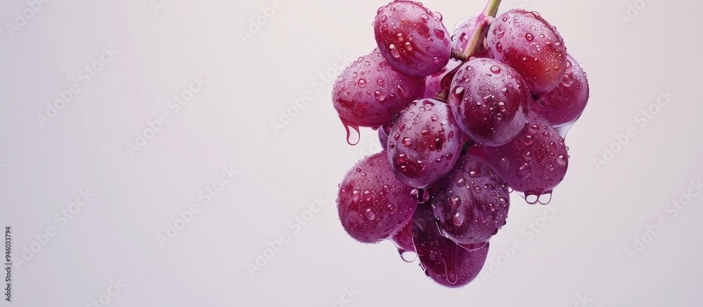 Sticker grape against a white background. Copy space image. Place for adding text and design