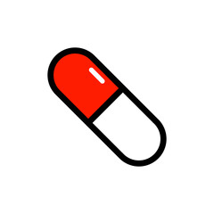 Pill icon isolated on white background.