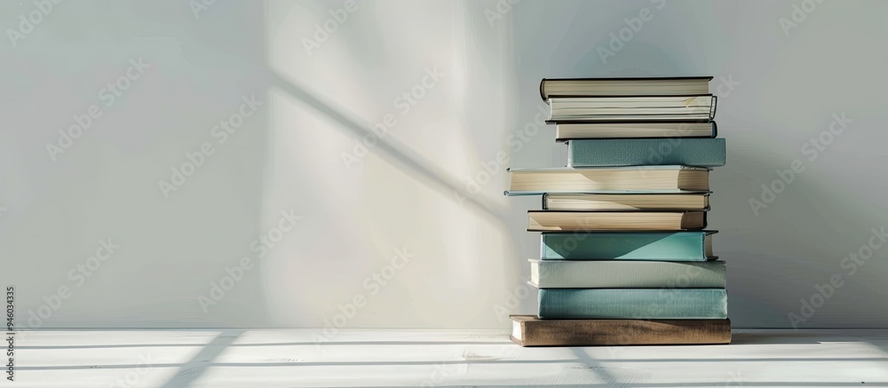 Poster stack of books isolated on a white background. copy space image. place for adding text and design