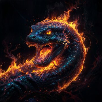 animali aggressivi in fiamme