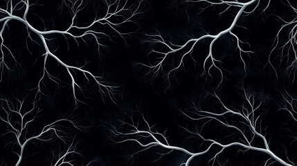 A pattern of stylized trees and branches, arranged in a natural, organic design