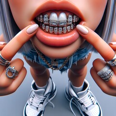 3d rap girl