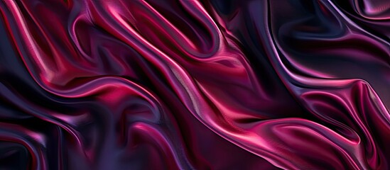 Fototapeta premium Black red and purple silk satin background Space for text or product Wavy soft folds on glossy fabric Luxurious magenta backdrop Valentine s Christmas Anniversary Black Friday Web banner Top view