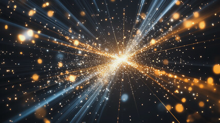 Fototapeta premium Abstract light explosion and network points, dot, earth's surface, digital background Innovation network points Earth's surface wave background digital wave information technology background