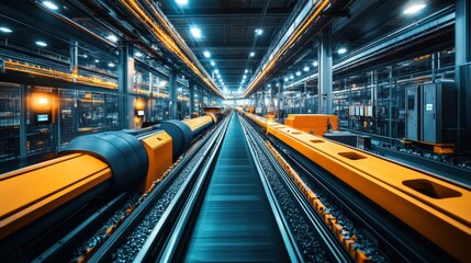 Conveyor Belt System in a Modern Factory