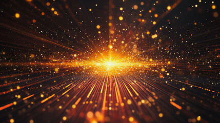 Naklejka premium Abstract light explosion and network points, dot, earth's surface, digital background Innovation network points Earth's surface wave background digital wave information technology background