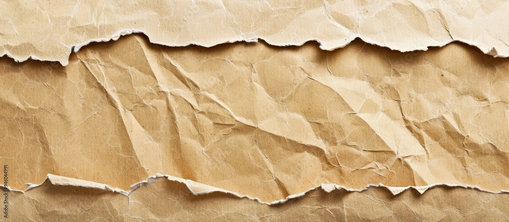 Poster recycled bright paper sheet texture or background with a torn edge vintage craft paper texture. copy