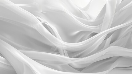 Obraz premium Abstract techno fractal textures create a dynamic white and grey background, featuring intricate patterns and shapes ideal for web banners and digital design.