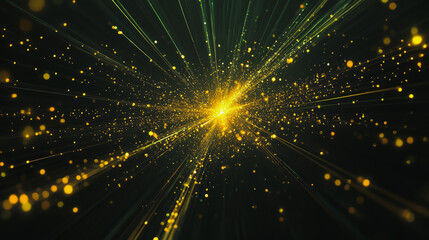 Obraz premium Abstract light explosion and network points, dot, earth's surface, digital background Innovation network points Earth's surface wave background digital wave information technology background