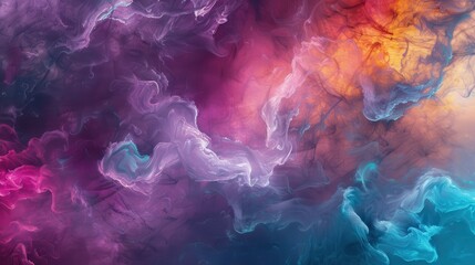 Fototapeta premium Vibrant Cosmic Nebula with Abstract Textures, a mesmerizing display of swirling colors and intricate patterns, capturing the essence of deep space and stellar beauty