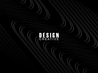 Abstract futuristic dark black background with wave design. Realistic 3d wallpaper with luxurious flowing lines. Perfect background for posters, websites, brochures, banners, applications, etc.