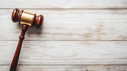 Legal Concept with Judge's Gavel on Wooden Table