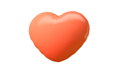 Inflatable heart shape balloon, 3d rendering.