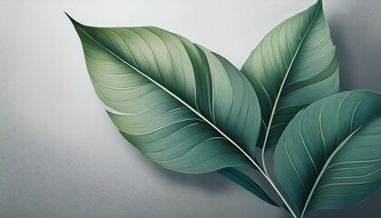 leaf of a tropical plant on a texture background. top view.
