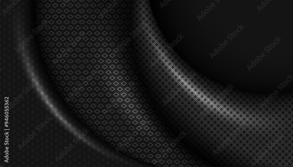 Canvas Prints creative curve gray geometric black design dark banner pattern background