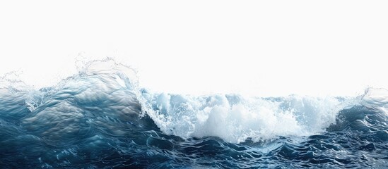Fototapeta premium water wave against a white background. Copy space image. Place for adding text and design