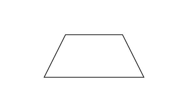 Isosceles trapezoid shape in geometry.