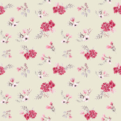 Romantic floral bouquets seamless pattern