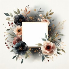 Floral frame design with elegant blooms and soft colors for beautiful presentations.