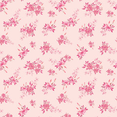 Romantic floral bouquets seamless pattern