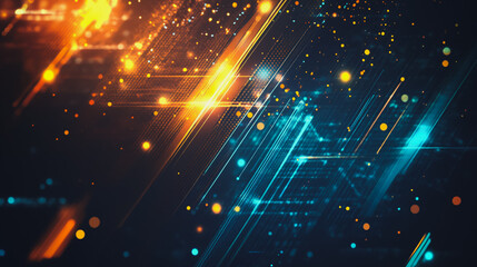 Obraz premium Abstract square business connection of lines from nodes It is connected to endless nodes and represents the innovation of communication in the network.